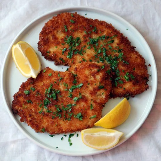 Street-Style Chicken Schnitzel + Salad